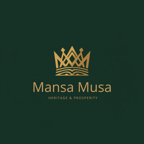 Golden Crown Logo with Mansa Musa Profile